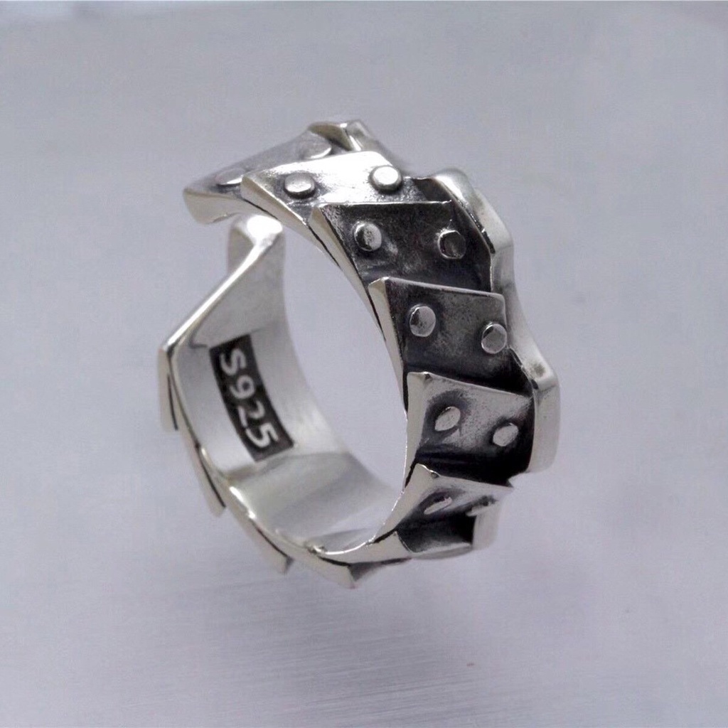 Nhẫn nam nữ tròn Unisex màu bạc Thời trang Kuu Clothes chất liệu Titan đẹp đơn giản - Nhẫn Boder Ring
