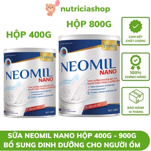 Sữa bột Neomil Nano 400g - 900g dinh dưỡng cho người trước và sau phẫu thuật, người ung thư, người gầy yếu