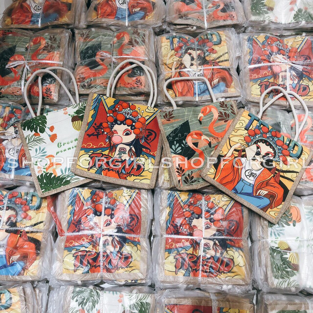 Túi cói mini nhiều hình size 21cm túi đựng cơm | BigBuy360 - bigbuy360.vn