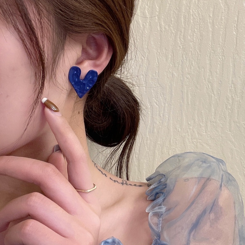 Bông Tai Mạ Bạc 925 Hình Trái Tim Đơn Giản Phong Cách Mới F533