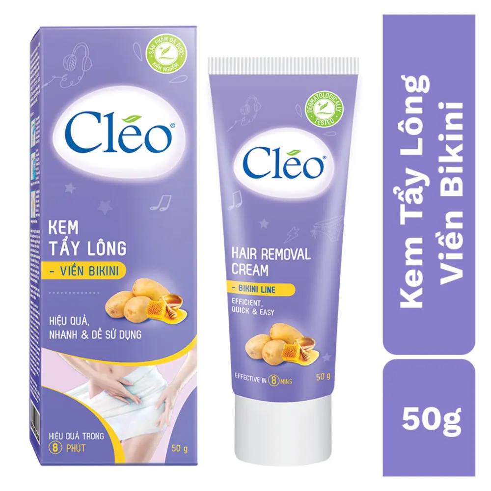 Kem Tẩy Lông Cléo Dành Cho Vùng Viền Bikini Với Chiết Xuất Từ Khoai Tây Và Mật Ong 50g