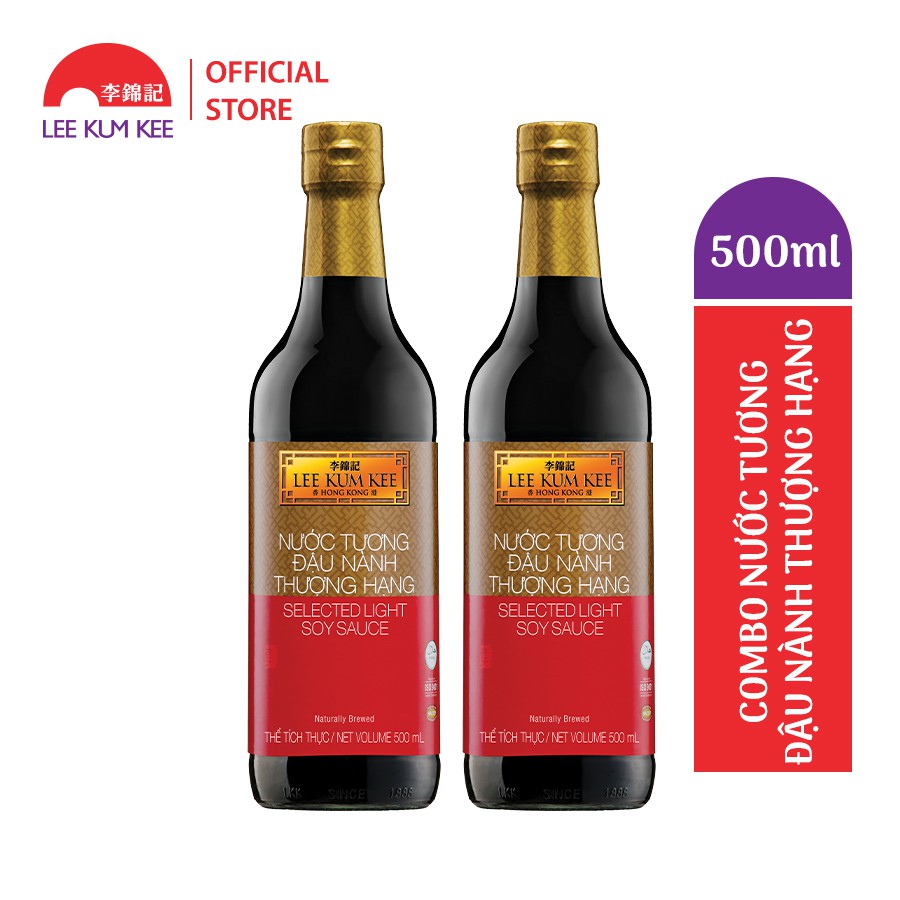 Nước tương thượng hạng Lee Kum Kee Selected Light Soy Sauce 500ml (Combo 2 chai)