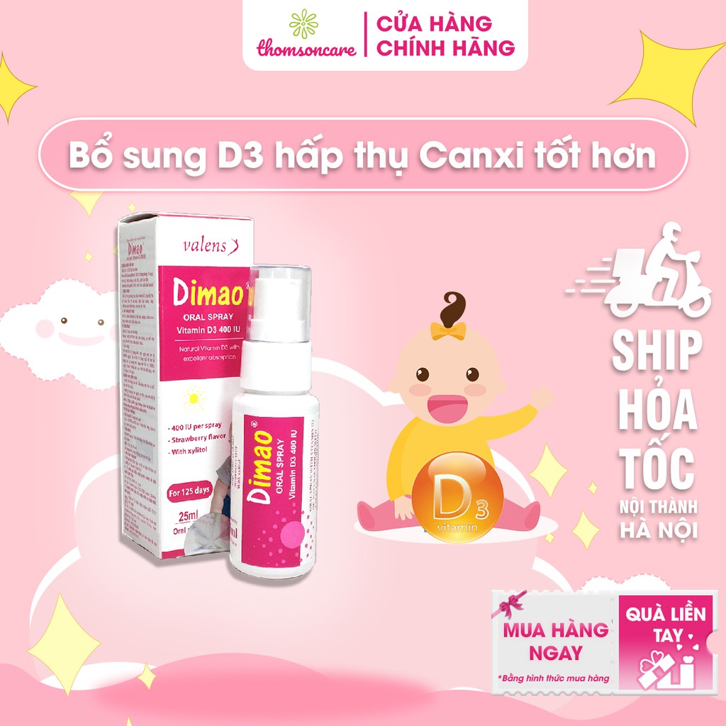 Tăng chiều cao cho bé - Xịt bổ sung vitamin D3 Dimao tăng vóc dáng chiều cao ngăn ngừa còi xương chậm lớn