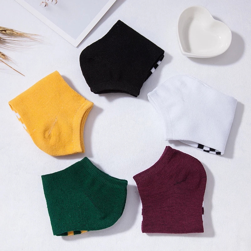 Vớ cổ thấp bằng polyester thoáng khí họa tiết kẻ sọc phong cách cổ điển thời trang cho nam và nữ