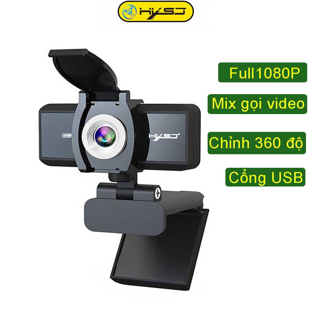 Webcam pc, laptop HXSJ S4 HD 1080P USB3.0 2.0 Camera Có Thể Điều Chỉnh 360° Kèm Mic Cho Cuộc Gọi Video -dc