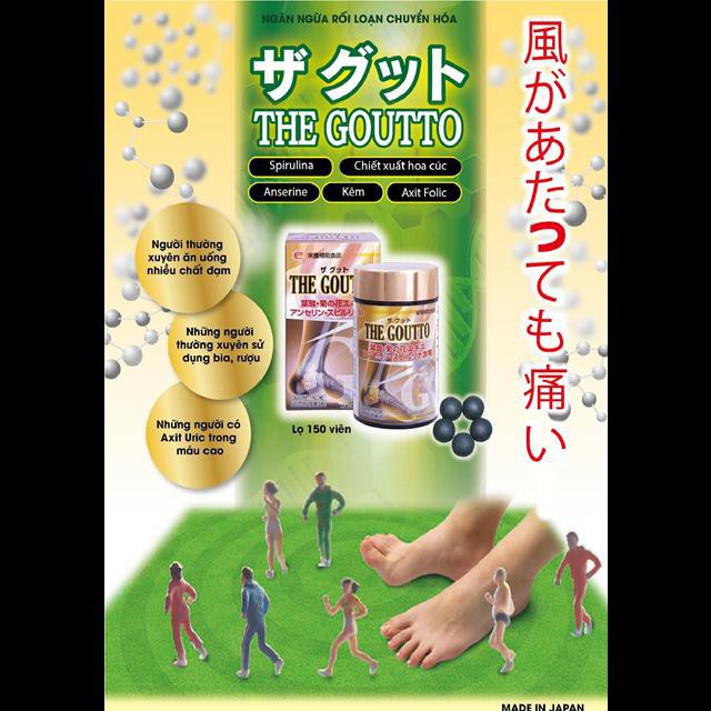 THE GOUTTO RIBETO Nhật Bản - Thần Dược Hỗ Trợ Điều Trị Bệnh Gout (1 lọ 150 viên - 330mg/viên)