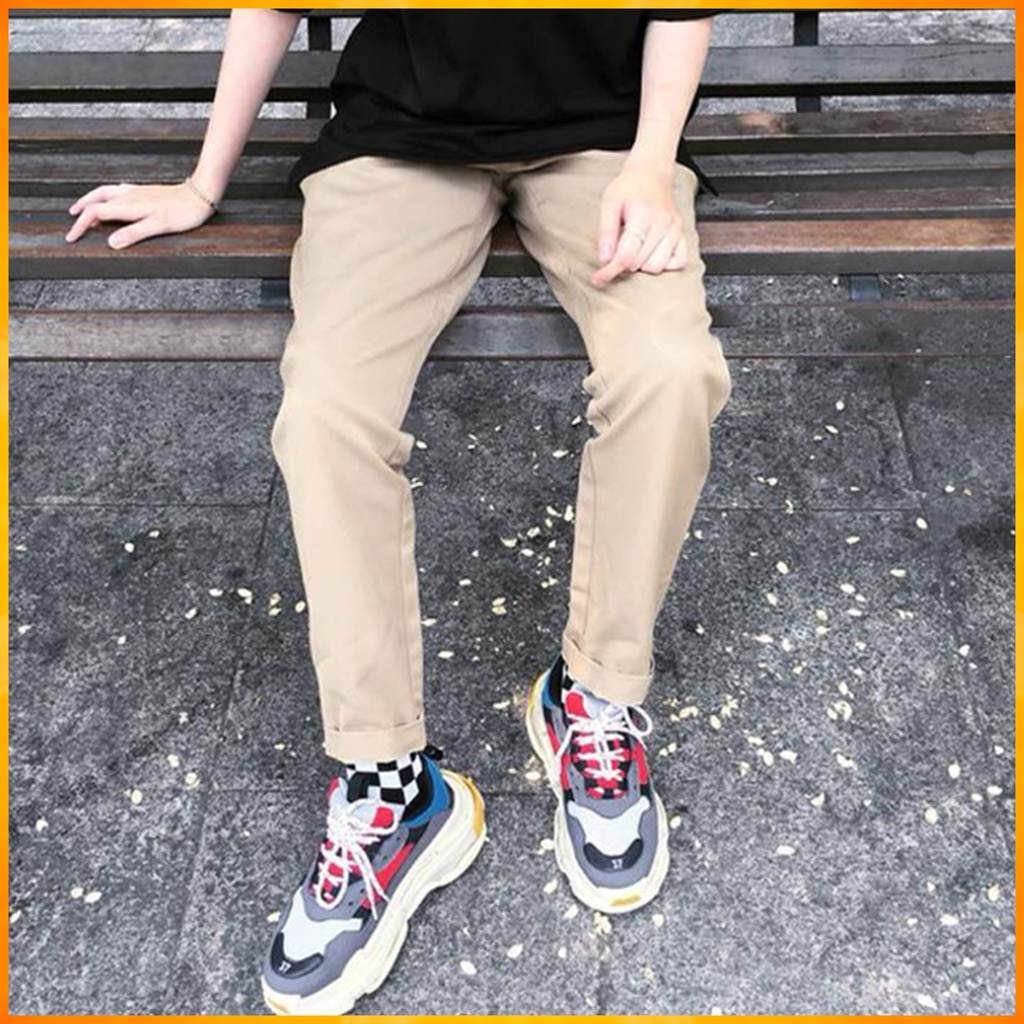 Quần Kaki Ống Suông Unisex Cao Cấp Nam Nữ Kiểu Quần Baggy Mềm Co Dãn TH SPORT