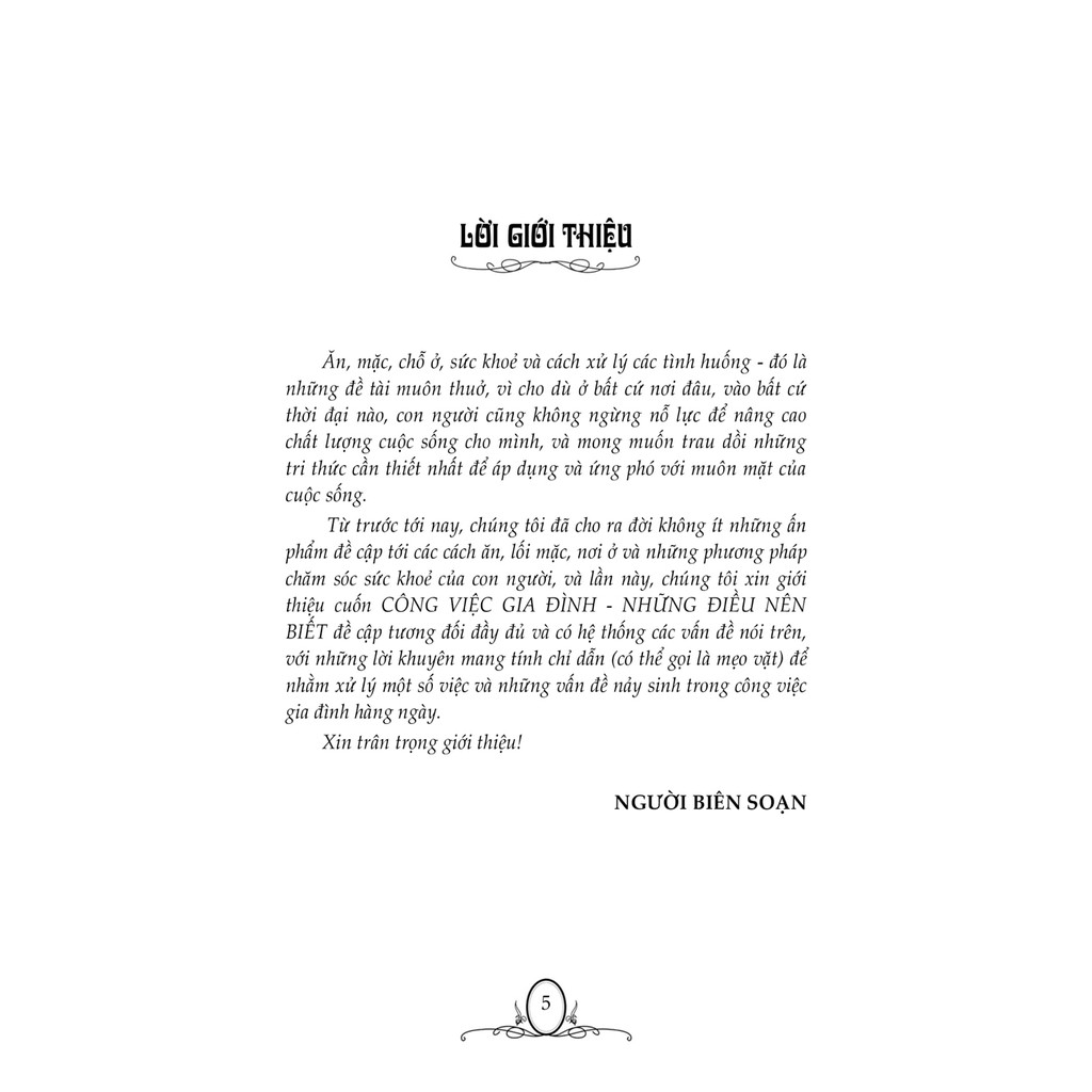 Sách - Công Việc Gia Đình - Những Điều Nên Biết