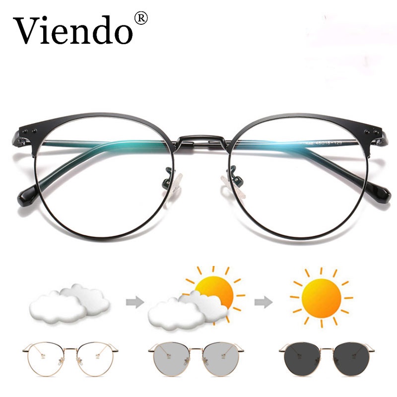 Mắt kính VIENDO gọng kim loại chống ánh sáng xanh chống tia UV thời trang cho nam nữ