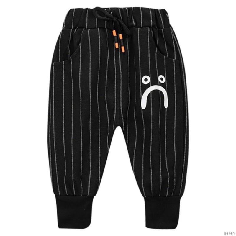 Se7en Autumn Baby Boys Breathable Loose Cotton Stripe Print Pants Casual Pocket Pants