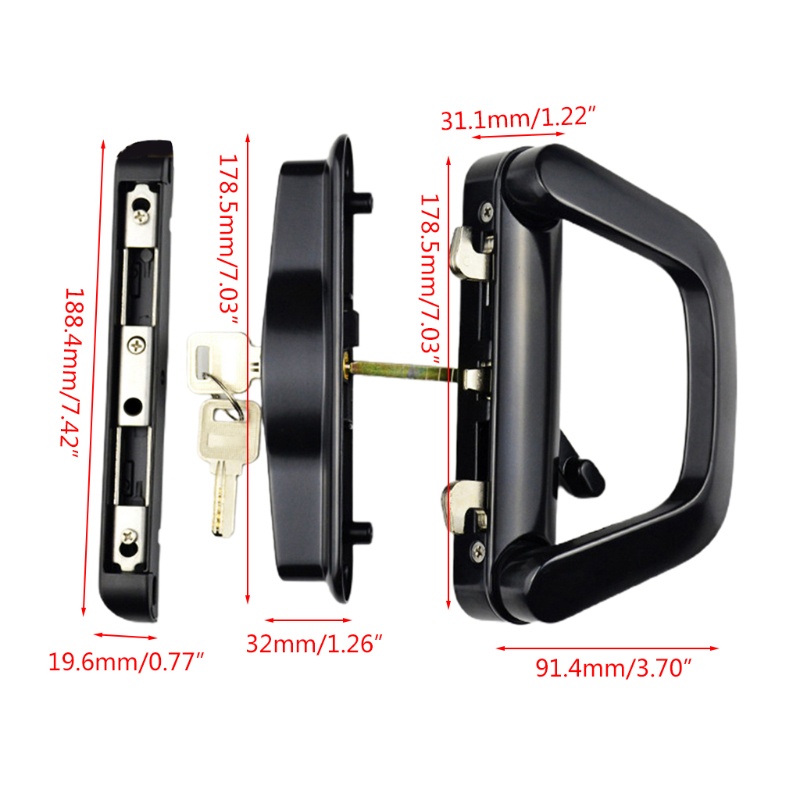 Bộ Tay Nắm Cửa Trượt Bằng Hợp Kim Kẽm Màu Trắng / Đen Dễ Lắp Đặt Tiện Dụng