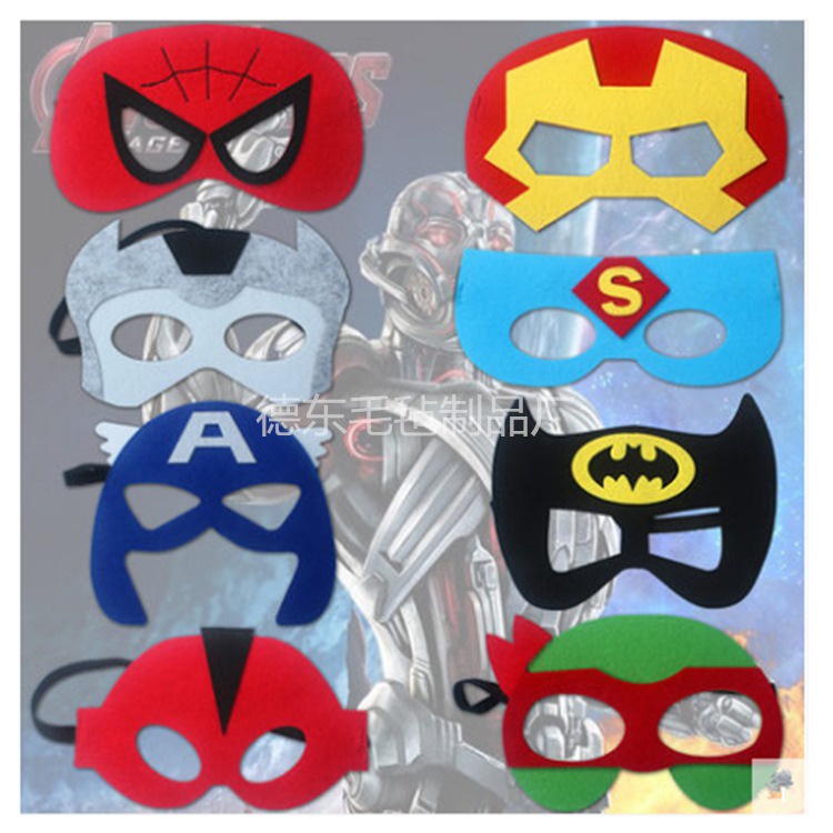 Mặt nạ nửa mặt vài hóa trang siêu nhân siêu anh hùng Người dơi, Captain America, Ninja Rùa quà tặng cho bé