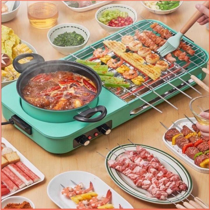 Nồi Điện Đa Năng 5 Trong 1 - Bếp Lẩu Nướng Đa Năng Chính Hãng NINE SHIELD - Bảo Hành 12 Tháng