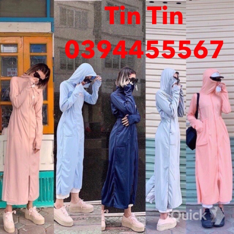 [FREESHIP] Váy chống nắng toàn thân chống tia UV dáng dài vải kim cương thông hơi
