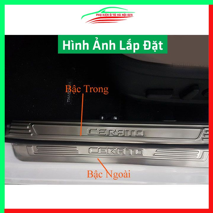 Bộ nẹp bước chân inox ô tô Kia Cerato 2019-2023 chống trầy làm đẹp ô tô