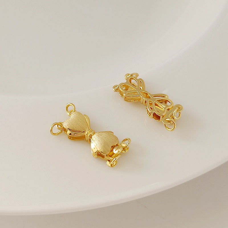 Khóa Cài Thắt Nơ Một Hàng Màu Vàng Đồng 14K Dùng Làm Trang Sức Thủ Công