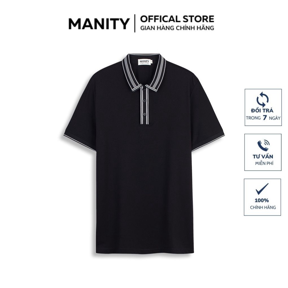 Áo Polo nam vải cá sấu cao cấp, áo thun nam cổ bẻ phối cổ 2 màu sang trọng MANITY - PLM001 - Hàng mới về