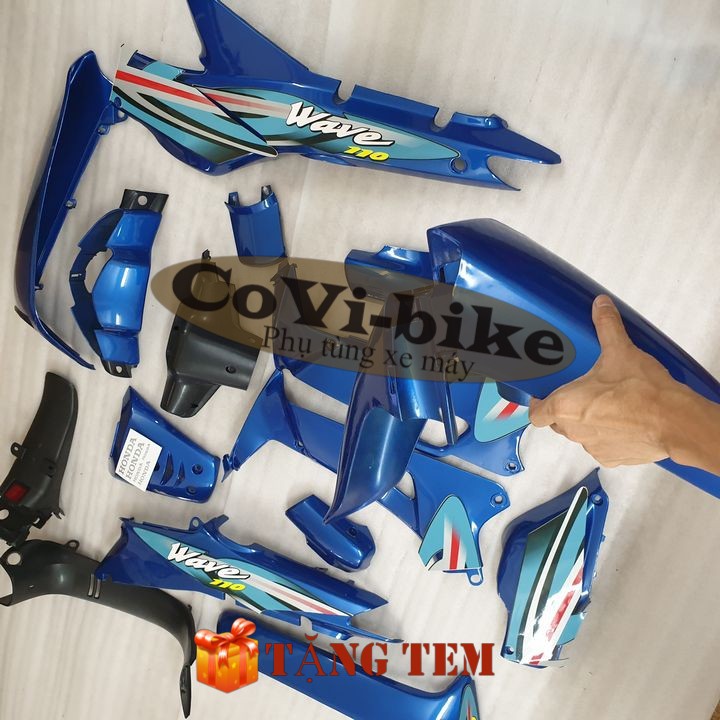 Dàn áo màu Xanh Dương Full cho xe Wave 110 -anpha cũ - ZX đời 1997-2006  Pha đèn xe Wave nhỏ - SPB-DGW-dương