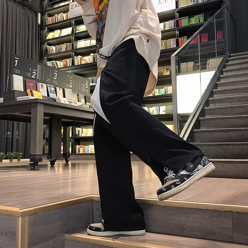 Quần Dài Nam Ống Rộng Xẻ Tà Thời Trang Hàn Quốc