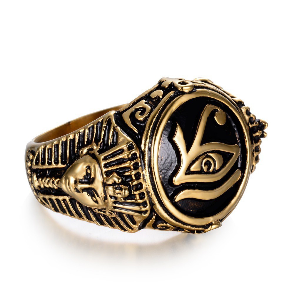 Nhẫn Bạc Thời Trang Nam Nhẫn Horus Eye Của Ai Cập Cổ Đại