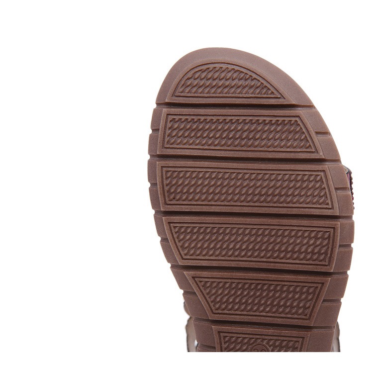 Giày sandal Siketu chất da ánh kim, đế bằng cao 3cm