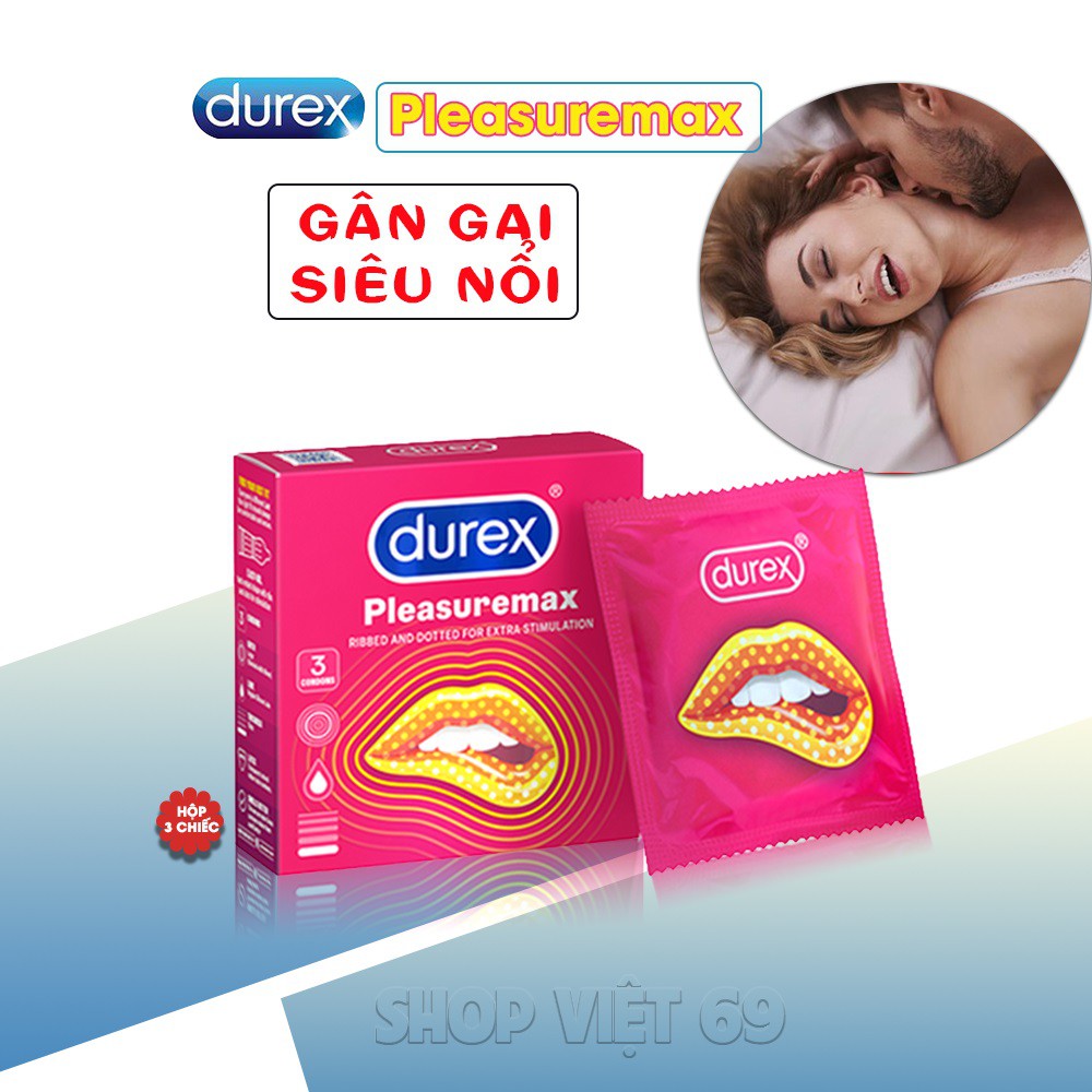 [HỘP 3 BAO] BCS GÂN, CHẤM TĂNG KHOÁI CẢM, BAO CAO SU DUREX PLEASUREMAX.