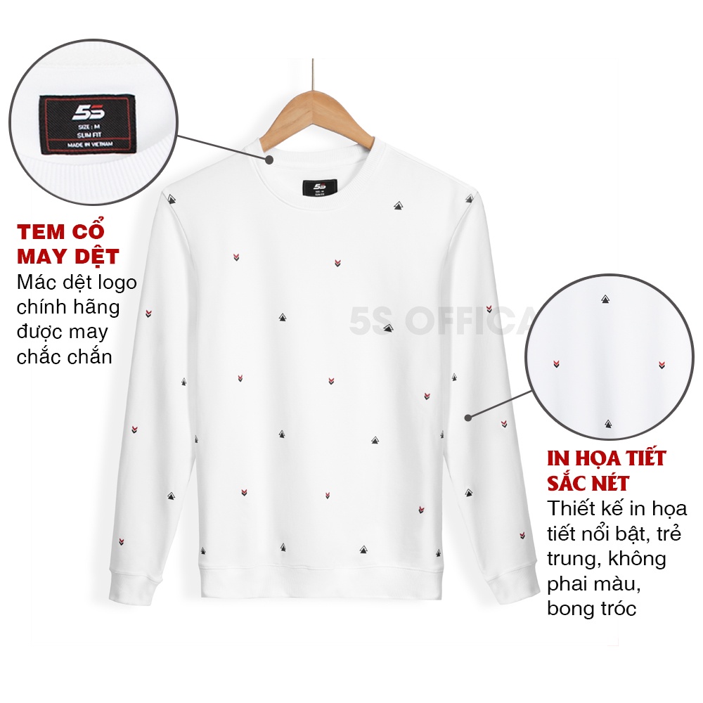 Áo Nỉ Nam Cổ Tròn 5S (5 màu), Chất Liệu Cotton USA Mềm Mịn, Không Bai Xù, Thiết Kế In Họa Tiết Trẻ Trung (ANI21007) | BigBuy360 - bigbuy360.vn