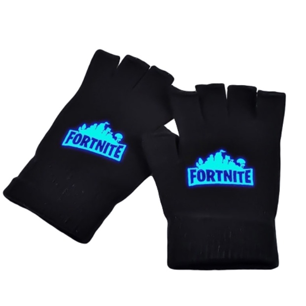 Găng tay hở ngón in chữ Fortnite phát sáng thời trang