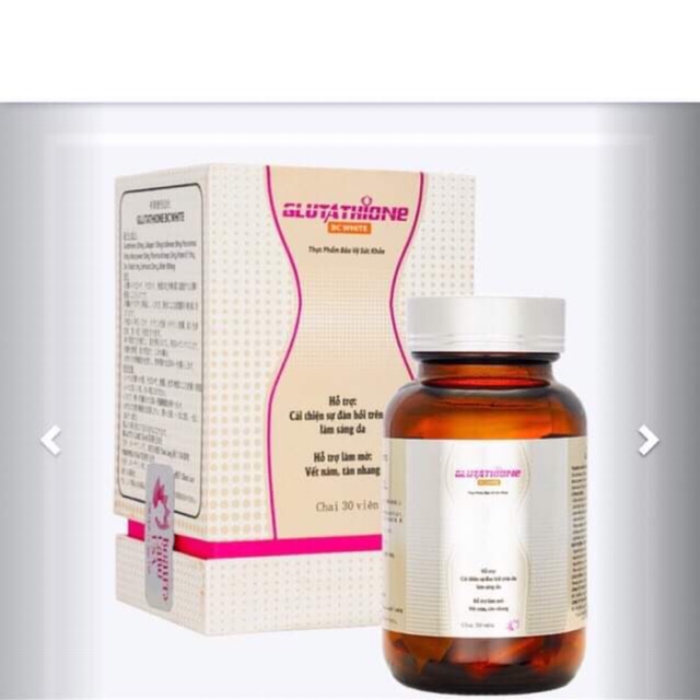 Viên uống nám Glutathione BC White (tác dụng 5 trong 1: da trắng sáng,loại bỏ nám,tàn nhang,ngừa lão hoá,chống nắng)30 v
