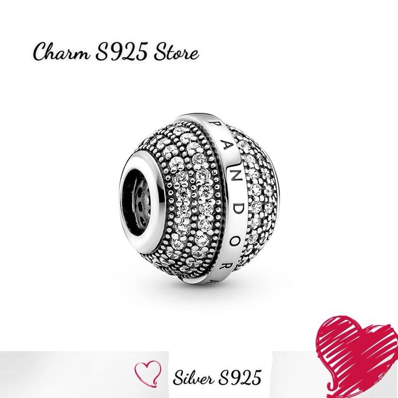charm pan Ale đính đá hoạ tiết logo bạc s925 cao cấp