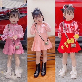 Bán sỉ váy len bé gái cao cấp diện tết