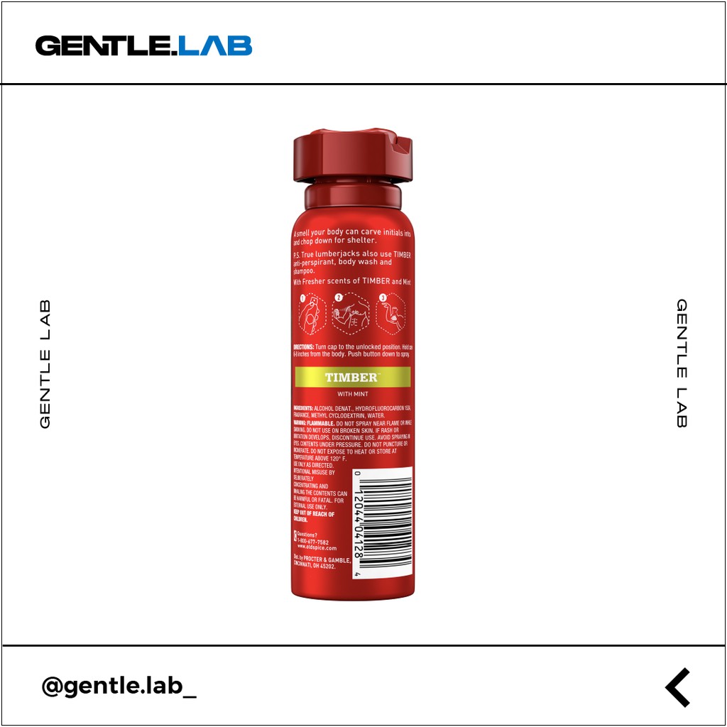 Xịt khử mùi LOẠI BỎ MÙI HÔI Old spice Timber mùi hương dễ chịu, giúp khô thoáng 106g Key4 Lab | BigBuy360 - bigbuy360.vn