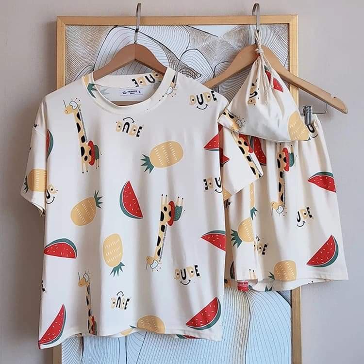 Bộ Đồ Ngủ Áo Ngắn Quần Cộc Pijama, Đồ Ngủ Nữ Cộc Tay Dễ Thương Chất Thun Lạnh Siêu Mát