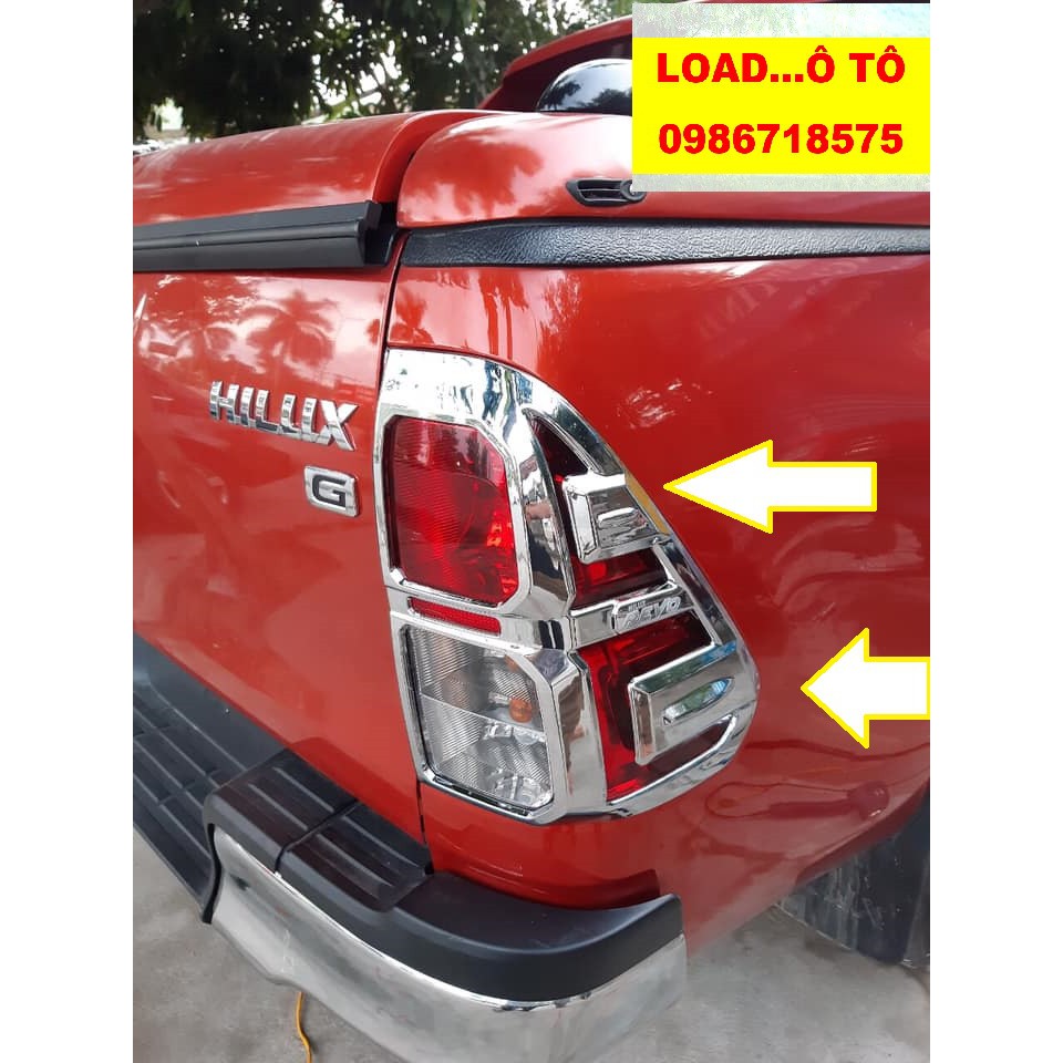 Bộ Ốp Đèn Pha và Hậu Toyota Hilux 2022-2018 Mạ Crom Sáng Bóng