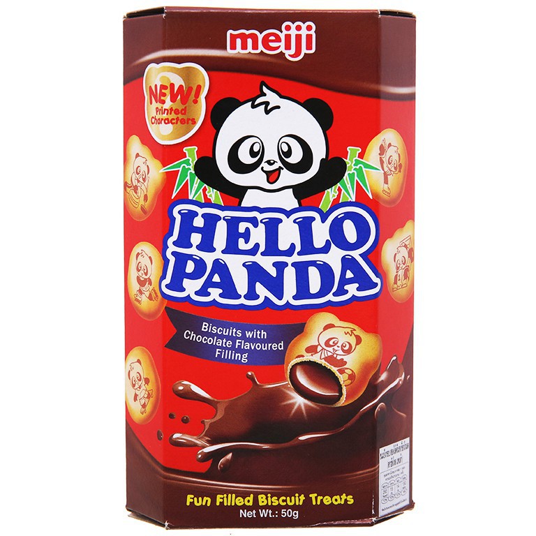 Combo 10 Hộp Bánh Gấu Nhân Kem Socola Meiji Hello Panda  (hộp 50g)