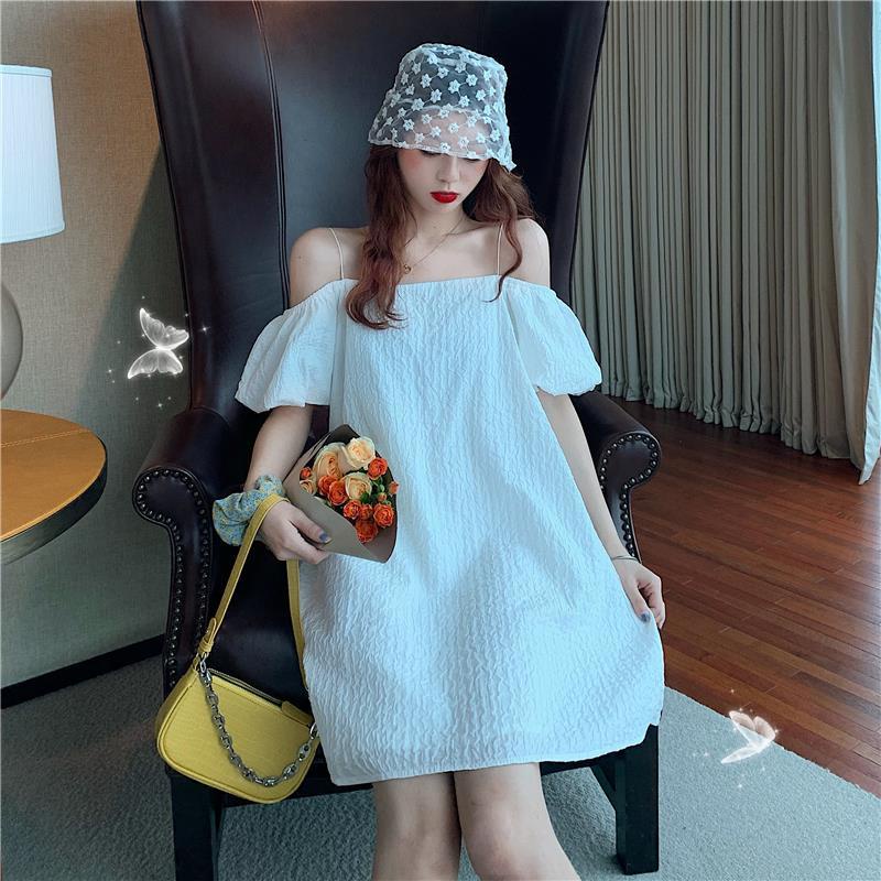 Đầm ngắn tay trễ vai thiết kế mới quyến rũ thời trang theo phong cách pháp cho nữ