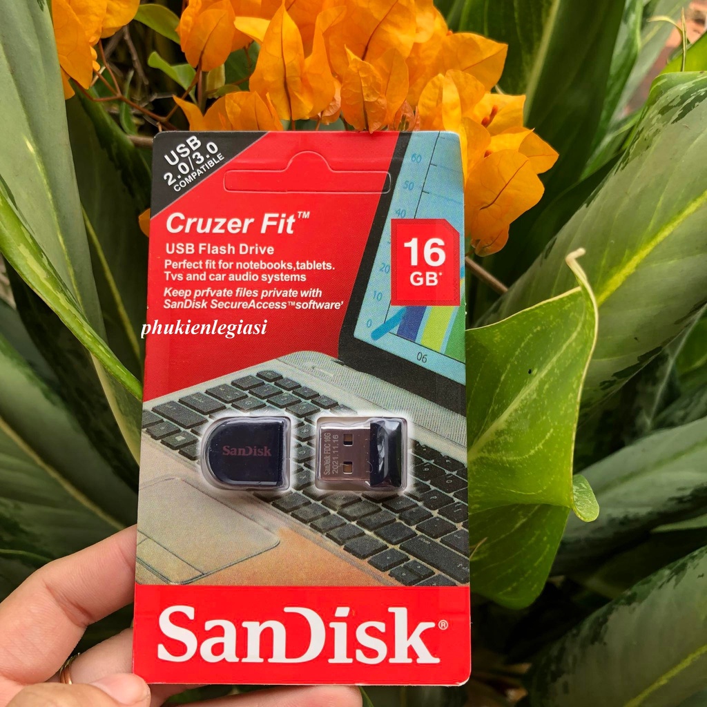 USB Sandisk Cruzer Fit LOẠI 16GB 32GB 2.0 mini siêu nhỏ bảo hành Tại Shop