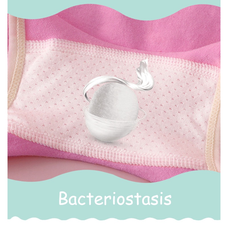SANITKUN Set 3 quần lót chất liệu cotton tinh khiết thoáng khí in họa tiết dễ thương phong cách Hàn Quốc cho bé gái