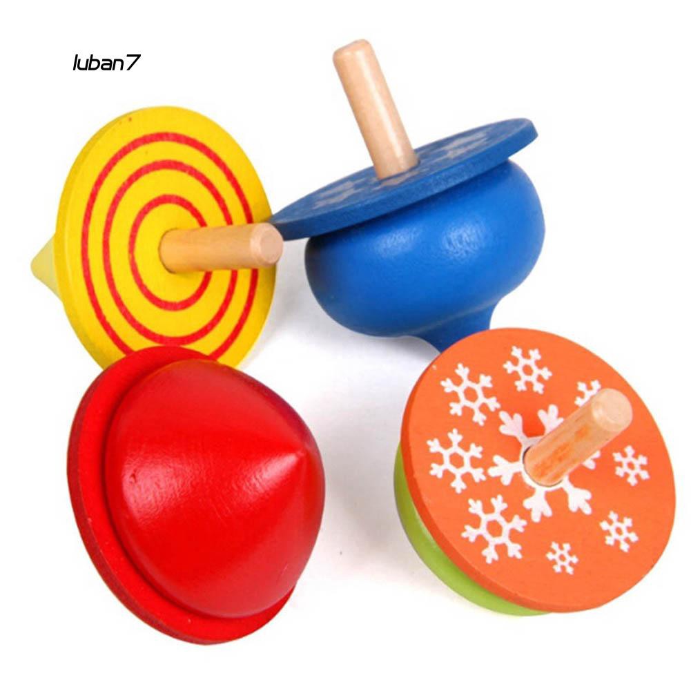 Set 4 con quay đồ chơi fidget spinner bằng gỗ nhiều màu sắc cho trẻ em