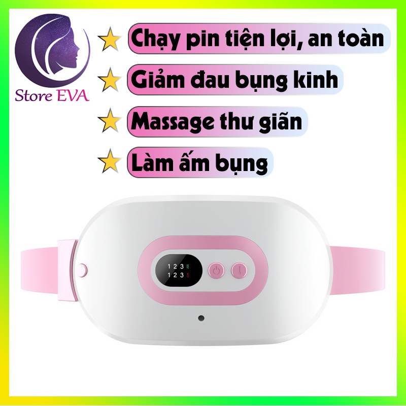 Máy Massage Làm Ấm Bụng Đai Đeo Giảm Đau Bụng Kinh Nguyệt, Làm Ấm Tử Cung Cho Phụ Nữ Đến Kì Bảo Hành [3 Tháng]