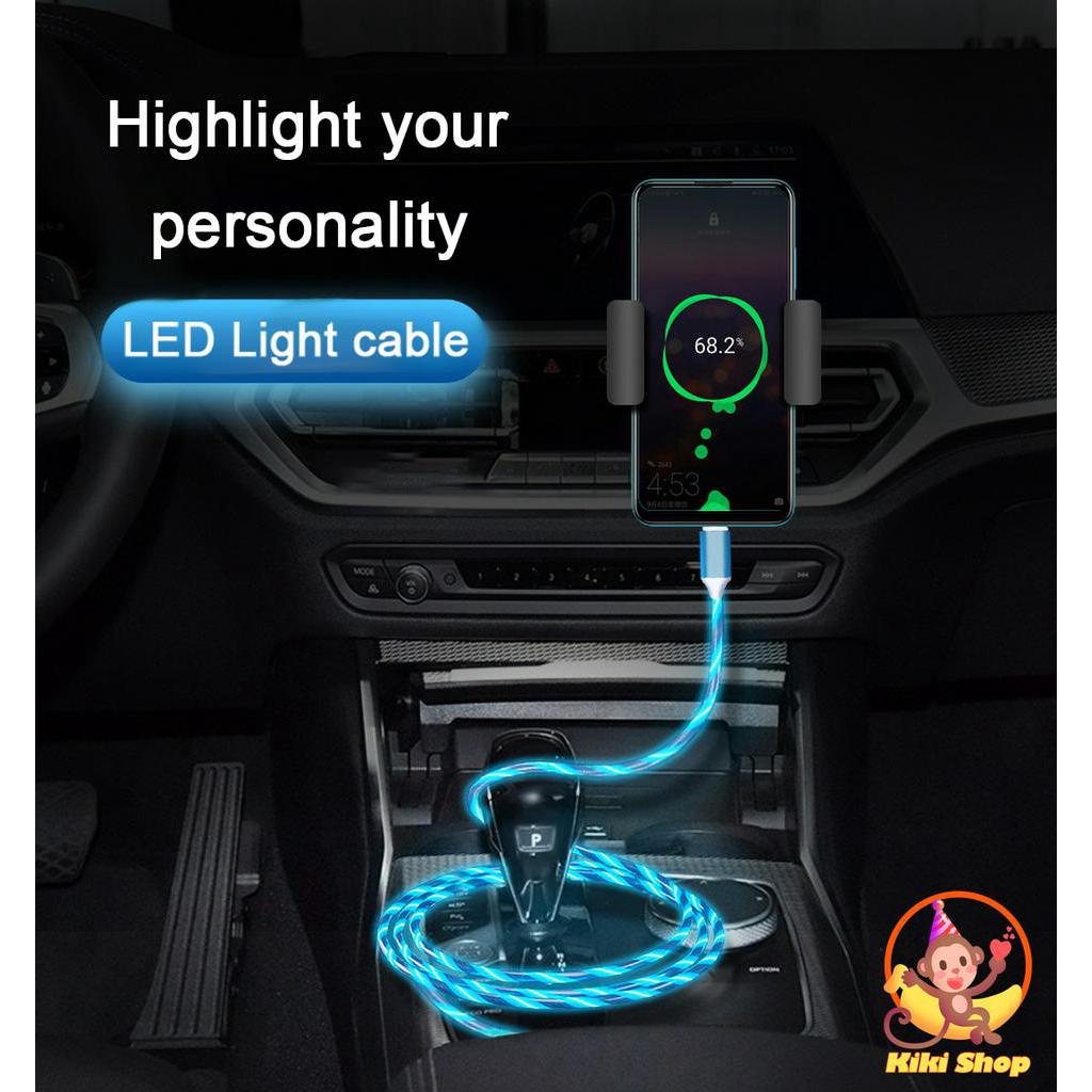 Cáp Sạc Nhanh Usb Type C Dài 1m Có Đèn Led Phát Sáng Cho ip