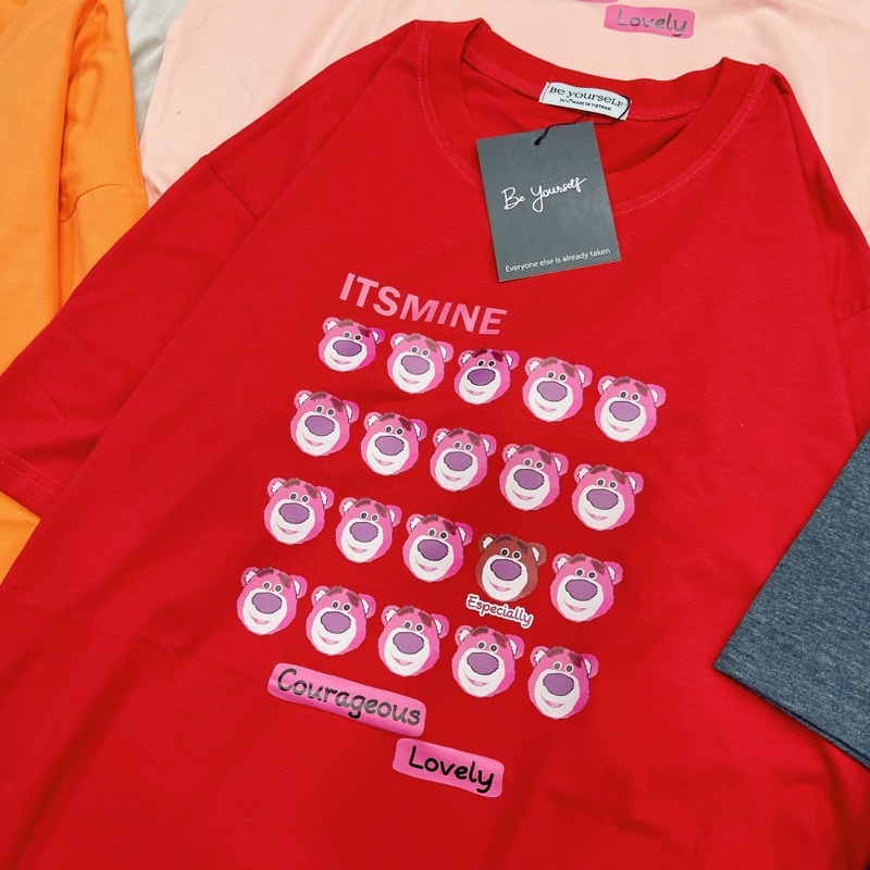 Áo Thun Tay Ngắn UNISEX IN DECAL GẤU LOTSO - Hình chụp thật (Đủ size M-L-XL-XXL)