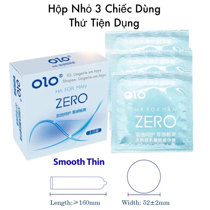 Bao cao su OLO Gấp Đôi Bôi Trơn HA FOR MAN ZERO | Siêu mỏng 0.01mm