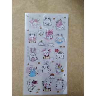 6 tâm sticker con vật đáng yêu