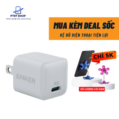 Cốc Sạc Nhanh ANKER PowerPort PD Nano 18W 1 cổng USB-C PD - A2716 - Cốc cho Iphone 11Pro/ 12/ 12pro/12promax/ 13/ 13Pro