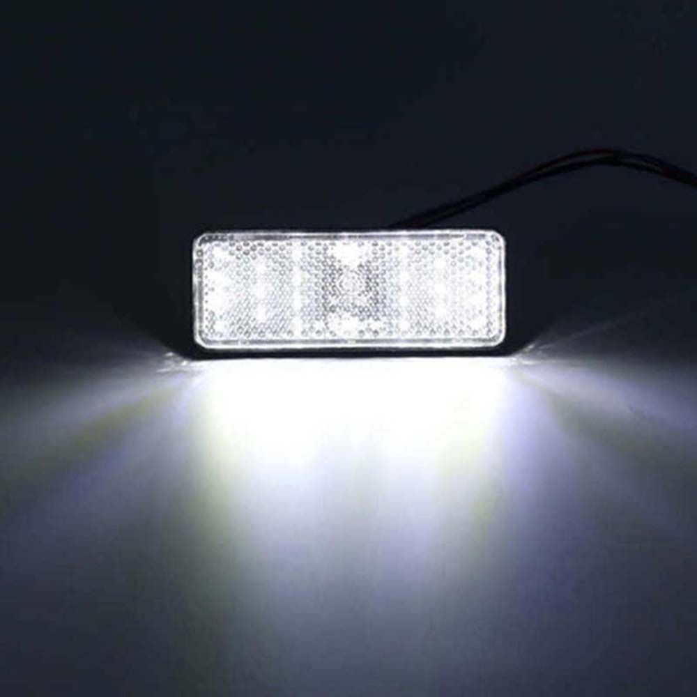 Đèn phanh/đèn cảnh báo/đèn xi nhan 24 bóng LED màu trắng/vàng/đỏ 12V hình vuông gắn cản sau xe mô tô/xe tải/xe hơi