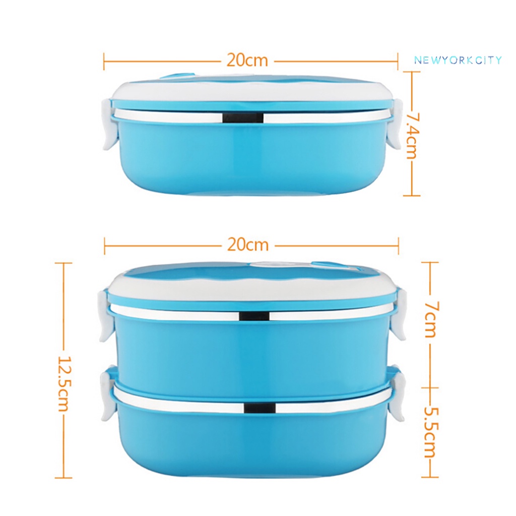 Hộp Đựng Thức Ăn Trưa NYC Bằng Thép Không Gỉ Chống Rò Rỉ Có Tay Cầm Cong