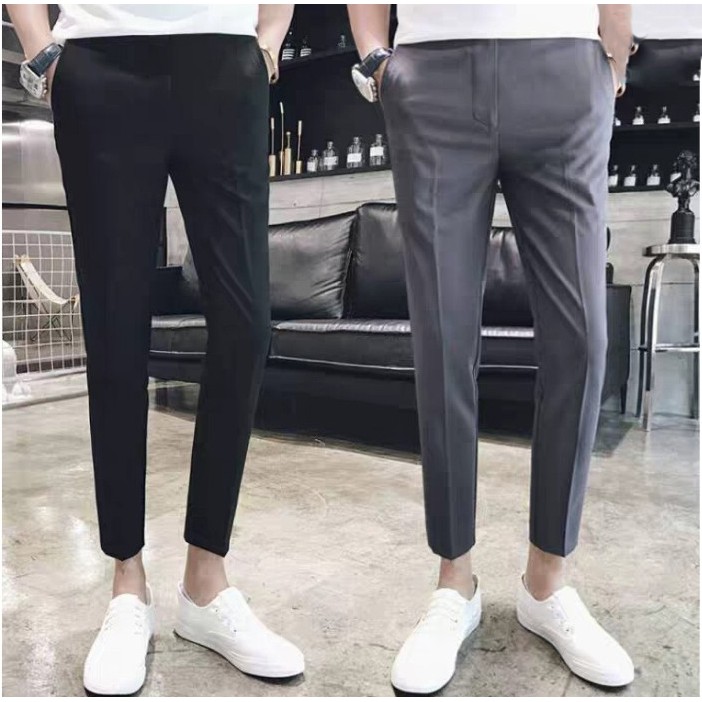 Quần âu nam trơn dáng ôm vải chống nhăn chống xù, quần tây nam hàn quốc | BigBuy360 - bigbuy360.vn