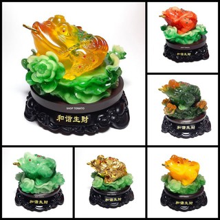 CÓC THIỀM THỪ NGỒI LÁ SEN ĐẾ GỖ 228 CAO 13CM,15CM