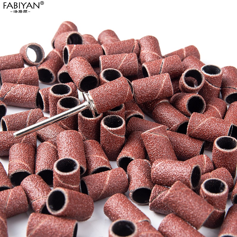 Hộp 100 đầu giấy mài móng nhám FABIYAN mịn chuyên dụng